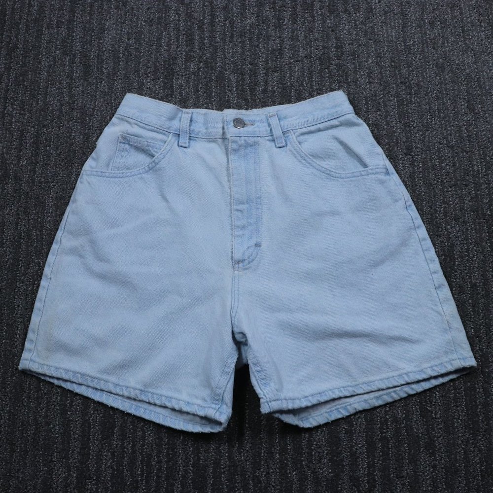 Vintage Lee Womens Shorts 10 Med Blue Light Wash High Waisted Denim 90's Classic